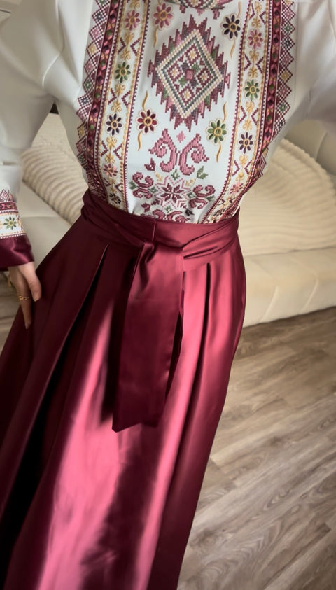 فستان مكس تطريز